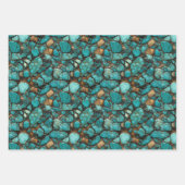 Feuille De Papier Cadeau Pierres turquoise (Devant 2)