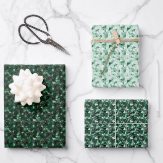 Feuille De Papier Cadeau Pierres vertes