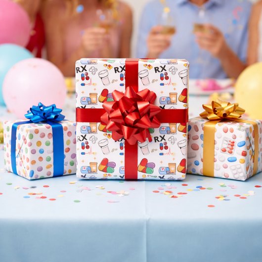 Feuille De Papier Cadeau Pills Capsule Medicine Pharmacist Med Student Gift