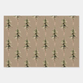 Feuille De Papier Cadeau Pin Rustique Kraft Et Épinette Matte (Devant)