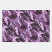 Feuille De Papier Cadeau Pinceau noir violet (Devant 3)
