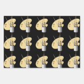 Feuille De Papier Cadeau Pinceaux et palette d'artistes (Devant 2)