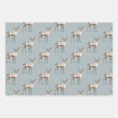 Feuille De Papier Cadeau Pine de Noël Vert Cerf Rustique (Devant)