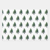 Feuille De Papier Cadeau Pine Tree avec neige Noël Motif (Devant)