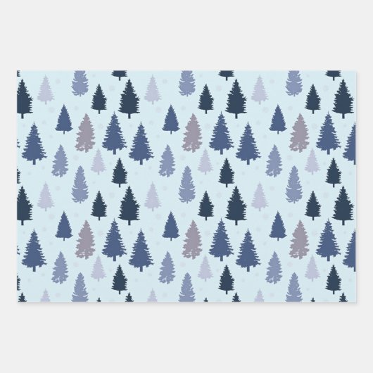 Feuille De Papier Cadeau Pine Tree Pays Noël (Devant)