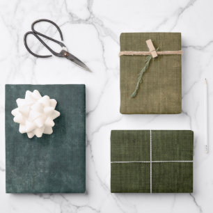 Feuille De Papier Cadeau Pine vert Olive