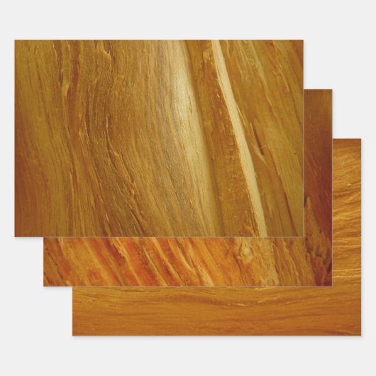 Feuille De Papier Cadeau Pine Wood II Faux Texture en bois (Lot)