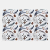 Feuille De Papier Cadeau Pinecones Festive hiver ou Noël Botanique (Devant 2)