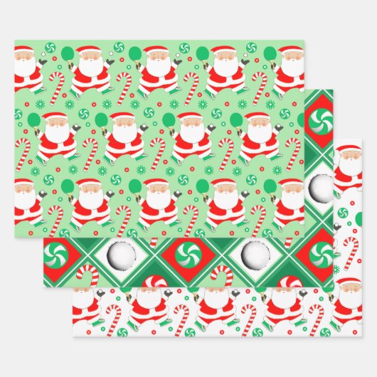 Feuille De Papier Cadeau Ping Pong Noël (Lot)