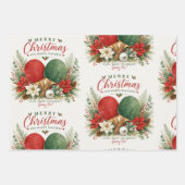 Feuille De Papier Cadeau Ping pong thème de Noël (Devant 2)