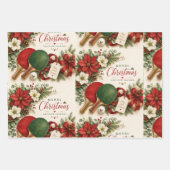 Feuille De Papier Cadeau Ping pong thème de Noël (Devant)