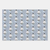 Feuille De Papier Cadeau Pingouin Art Nouveau Snowflakes (Devant 2)