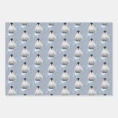 Feuille De Papier Cadeau Pingouin Art Nouveau Snowflakes (Devant)