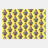 Feuille De Papier Cadeau Pingouin de Noël (Devant 2)