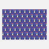 Feuille De Papier Cadeau Pingouin hivernal neige (Devant)