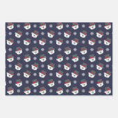 Feuille De Papier Cadeau Pingouin mignon Ours Snowflakes hiver Noël Patte (Devant)