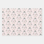 Feuille De Papier Cadeau Pingouin rose Snowflakes Noël (Devant 3)