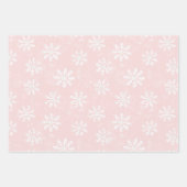 Feuille De Papier Cadeau Pingouin rose Snowflakes Noël (Devant 2)