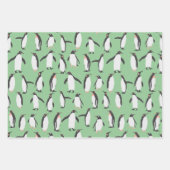 Feuille De Papier Cadeau Pingouins dans le motif de neige (Devant 2)