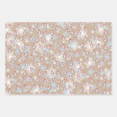 Feuille De Papier Cadeau Pingouins De Neige Mignons Sur Kraft Noël (Devant 3)