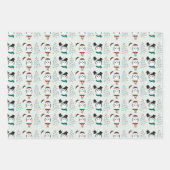 Feuille De Papier Cadeau Pingouins mignons et arbres de Noël modernes Noël (Devant 3)