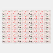 Feuille De Papier Cadeau Pingouins mignons et arbres de Noël modernes Noël (Devant 2)