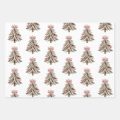 Feuille De Papier Cadeau Pink and Green Brushstroke Christmas Flat Wrapping (Devant)