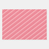 Feuille De Papier Cadeau Pink and Red Christmas Candy Cane Stripes (Devant 2)
