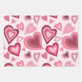 Feuille De Papier Cadeau Pink and Red Layered Heart Pattern (Devant)