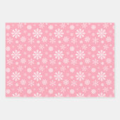 Feuille De Papier Cadeau Pink And White Winter Snowflakes Pattern (Devant)