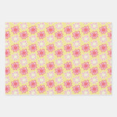 Feuille De Papier Cadeau pink and yellow retro flower (Devant 3)