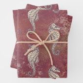 Feuille De Papier Cadeau Pink avec White Sehorse (En situation)