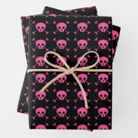 Pink Black Crâne Motif Goth Girl