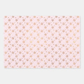 Feuille De Papier Cadeau Pink Blue Gold Snowflake Motif Noël (Devant)
