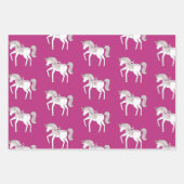 Feuille De Papier Cadeau Pink Bokeh Hearts Unicorn Anniversaire (Devant 3)