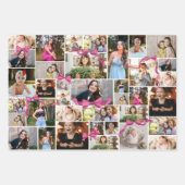Feuille De Papier Cadeau Pink Bow 12 Photo Collage Motifs (Devant)
