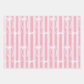 Feuille De Papier Cadeau Pink Bow Party - Coquette Bow thème d'anniversaire (Devant)