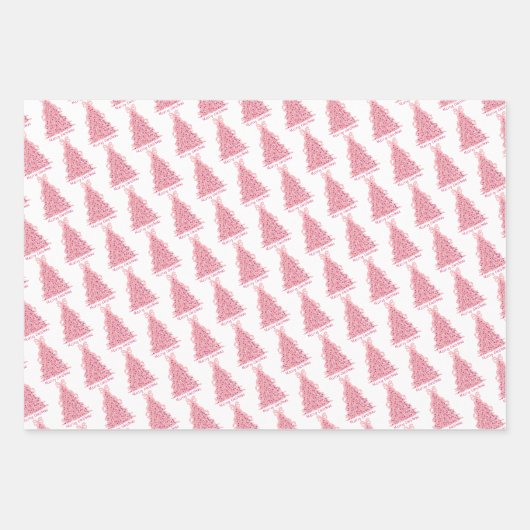 Feuille De Papier Cadeau Pink Bow Pink Christmas Tree (Devant)