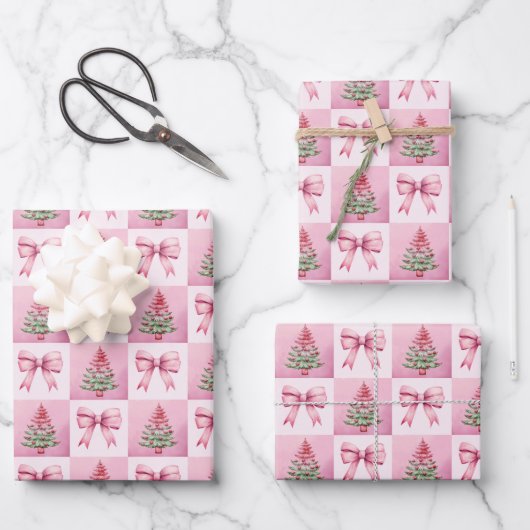 Feuille De Papier Cadeau Pink Christmas (Recto)