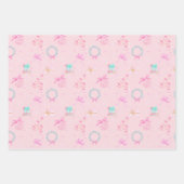 Feuille De Papier Cadeau Pink Christmas Coquette Bow Seamless Pattern (Devant 2)