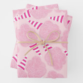 Feuille De Papier Cadeau Pink Cotton Candy Pattern (En situation)
