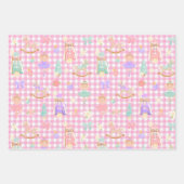 Feuille De Papier Cadeau Pink Gingham Nutcracker Birthday (Devant 2)