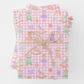 Feuille De Papier Cadeau Pink Gingham Nutcracker Birthday (En situation)