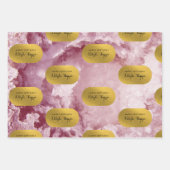 Feuille De Papier Cadeau Pink Gold Foil Sea Crystals Signature Script (Devant 2)
