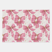 Feuille De Papier Cadeau Pink Gold Plaid Bains Noël (Devant 3)