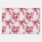 Feuille De Papier Cadeau Pink Gold Plaid Bains Noël (Devant)