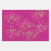 Feuille De Papier Cadeau Pink Gold Sparkle Confetti Anniversaire (Devant 3)