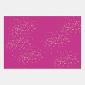 Feuille De Papier Cadeau Pink Gold Sparkle Confetti Anniversaire (Devant)