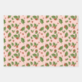 Feuille De Papier Cadeau Pink Holly Gift Wrap (Devant 2)
