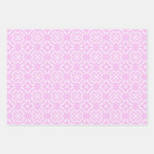 Feuille De Papier Cadeau Pink Lace & White Floral Lattice Pattern (Devant)